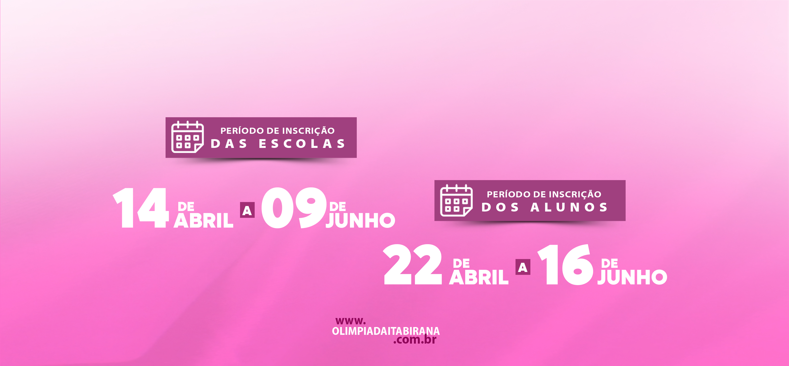 Datas de Inscrições